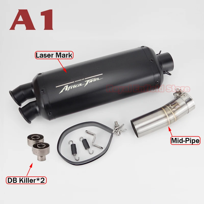 Motorcycle Exhaust System Muffler Motocross Middle Link Pipe Wtih Escapem for Africa Twin CRF1100 CRF1100L 2020 2021 2022