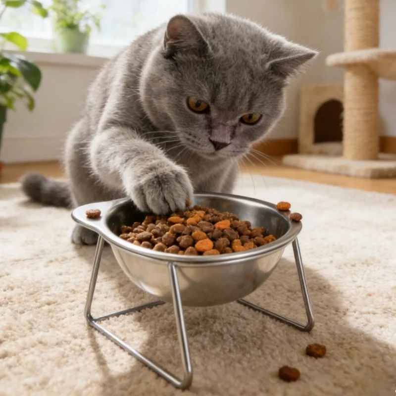Cat Bowl Stainless Steel Cat Food Bowls with Metal Stand Food and Water Dish for Cats Kitten Puppies Feeders Cat Supplies