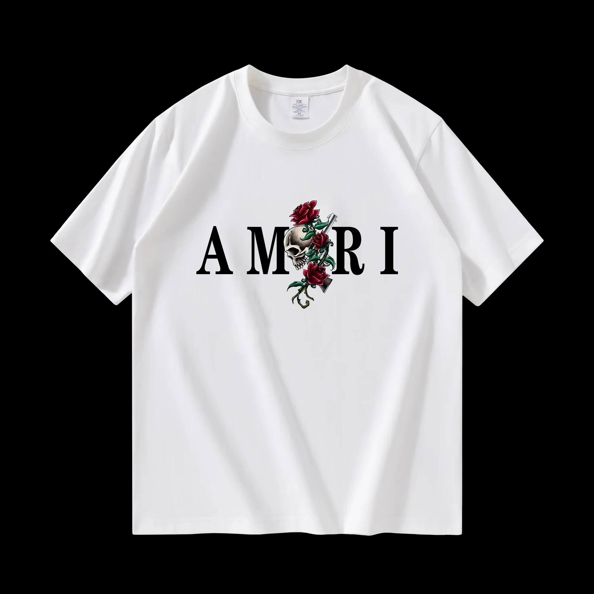 

2025 New Luxury Brand Graphic Cotton Tshirt Unisex Men Women Summer Short Sleeve Fashion Casual Vintage Brand Tees Streetwear