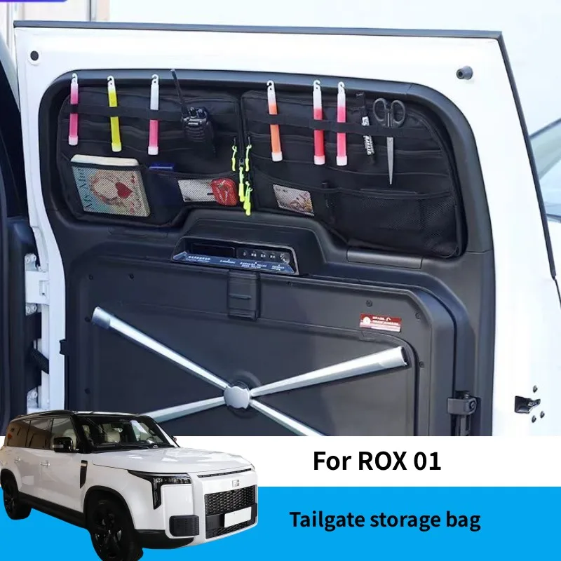 Car Tailgate Storage Bag Trunk Window Tool Storage Bag For BAIC JISHI Polestone 01 ROX 01 Car Accessories