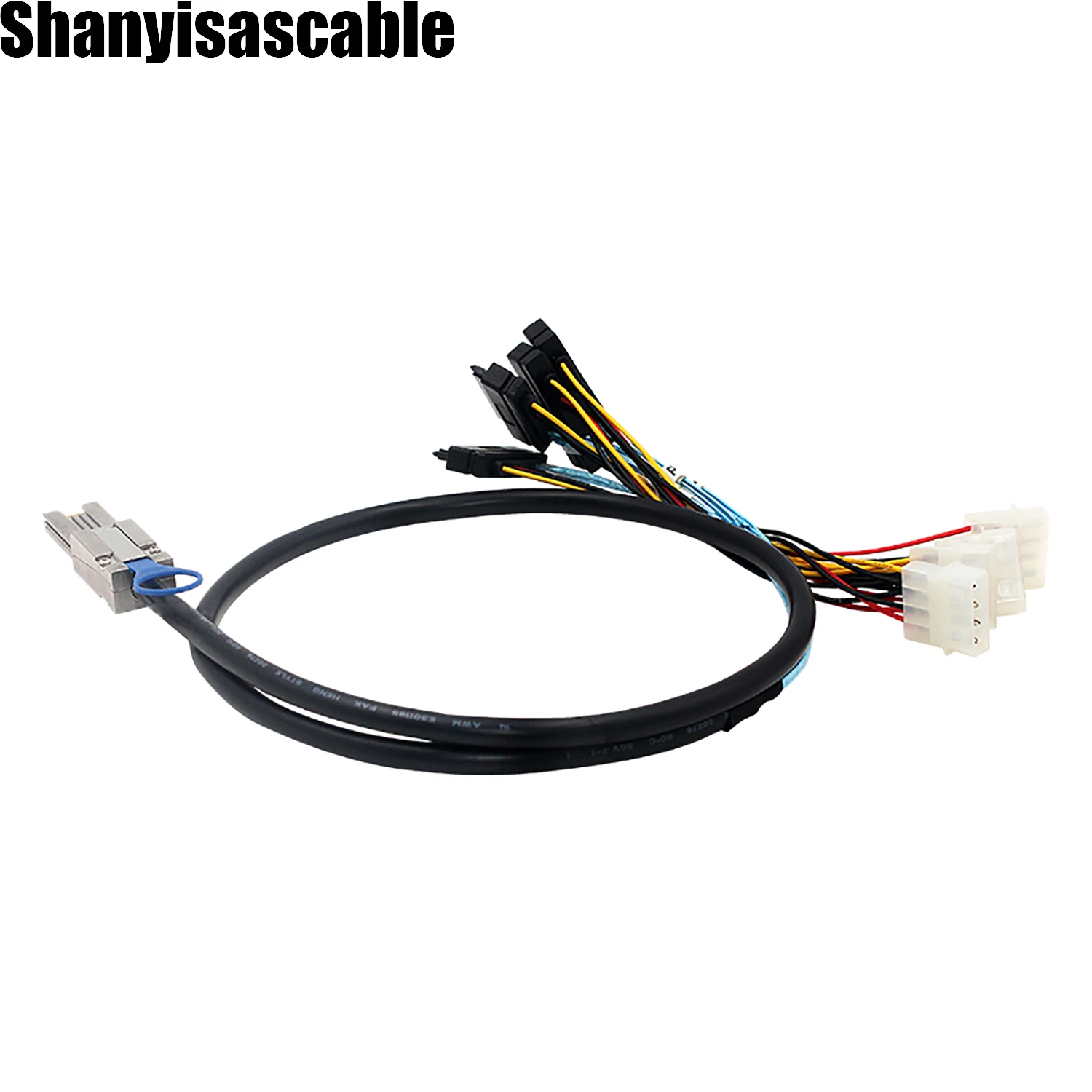 SFF-8088 Mini SAS HD 2.0M, SFF-8482 SAS 26P hingga 4X dengan kabel Server Data daya 4P