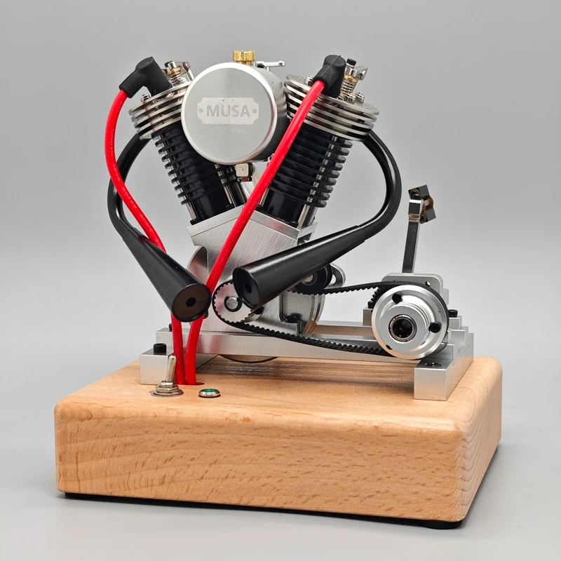 V2 Twin Cylinder Engine Model 6.6CC Four Stroke Single Cylinder Internal Combustion Engine CNC Mechanical Toy