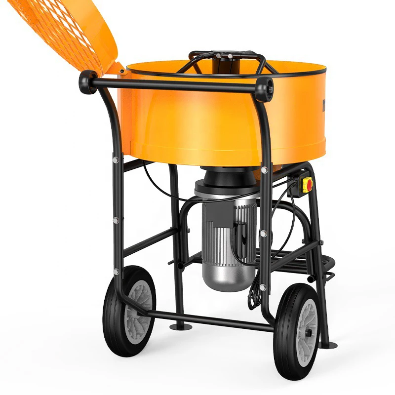 120L Mobile Mortar Mixer Concrete Mixer Durable Pan Mixer Small Mixing Plant Cycle operation