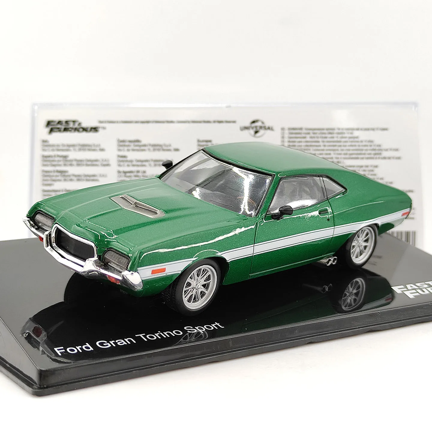 Diecast 1:43 Scale Ford Gran Torino Sport Green Alloy Car Model