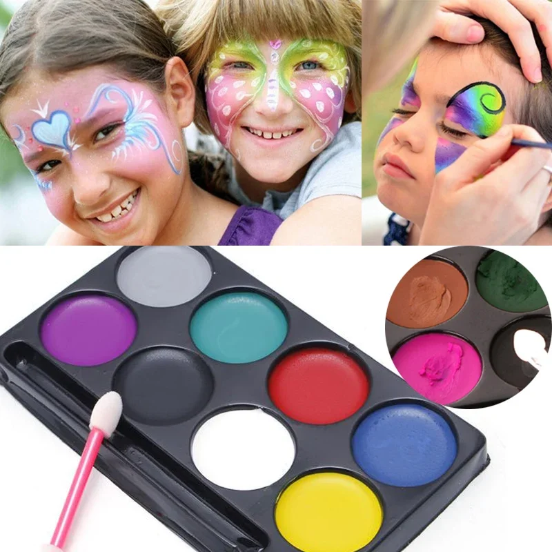 8 Colors Face Body Painting Halloween Makeup Paint Paint Kids Face Paint Non-toxic Tasteless Safe Oily Paints Cosplay Makeup