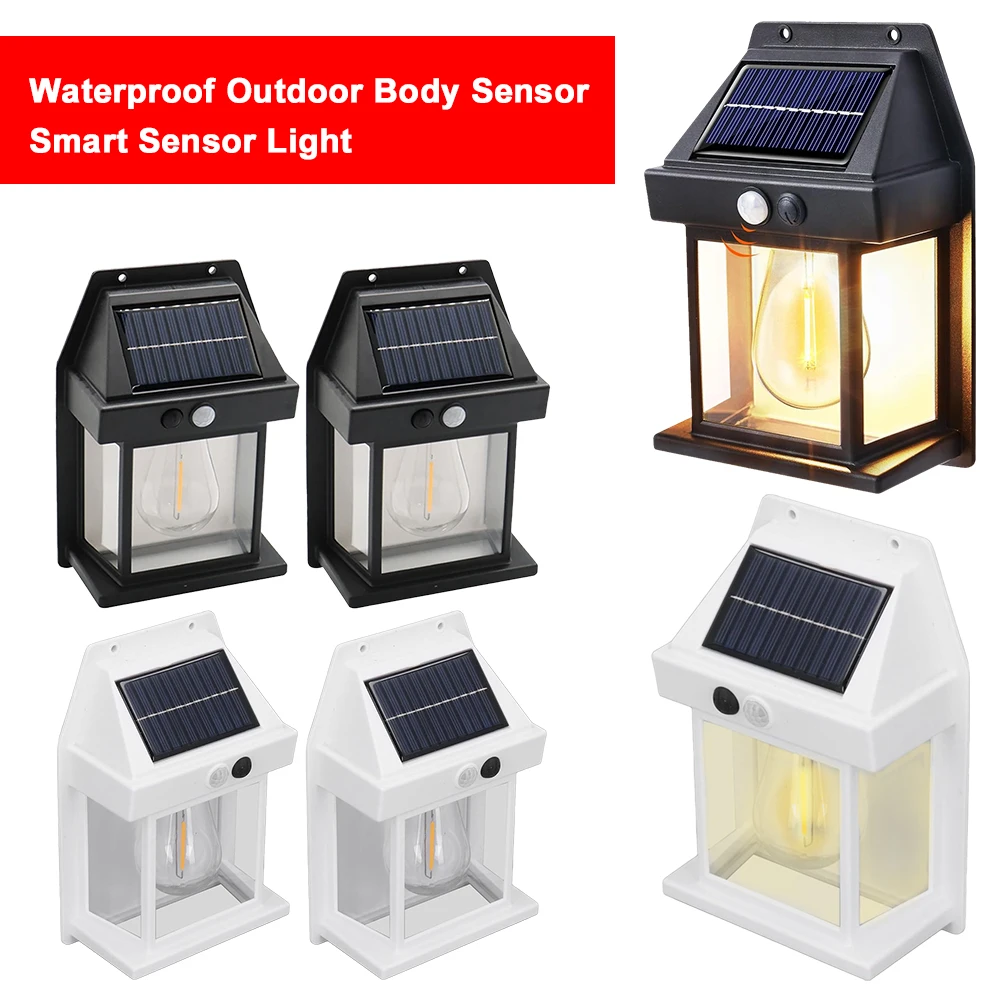 

2 Pack Solar Porch Light Waterproof Solar Wall Lights Outdoor Motion Sensor Dusk To Dawn Outdoor Lighting for Patio Garage Shed