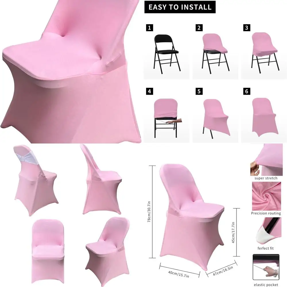 

Универсальные чехлы на стулья из спандекса, набор из 30 шт., для свадеб, вечеринок и торжеств - розовый