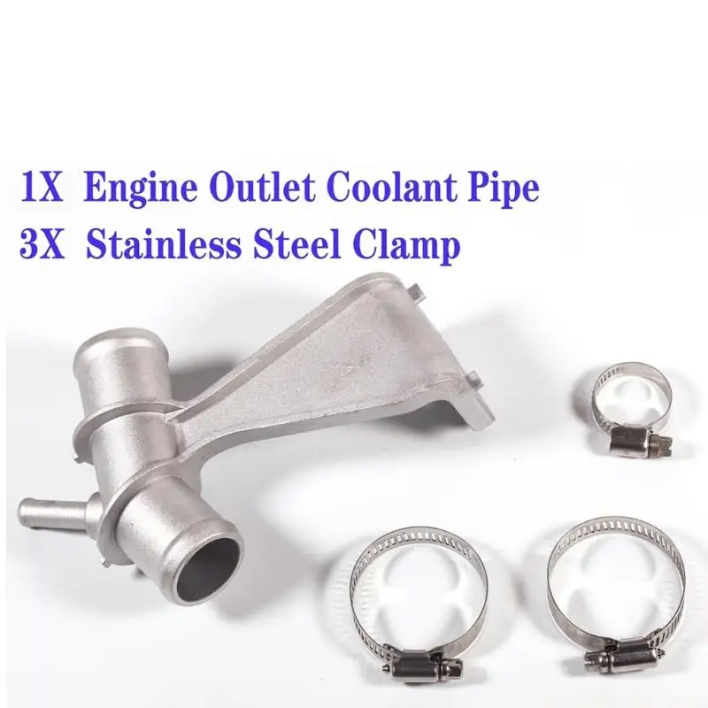 J0MA Efficient Aluminum Cooling Tube with 3 Clamps High Performances Engine Coolant Tube 1657722H02 Permanent for Vehicle