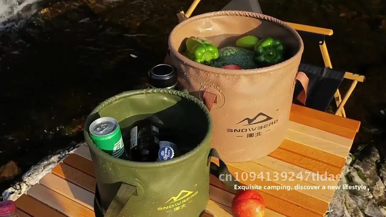 

Outdoor travel, large capacity PVC water bucket, camping picnic, portable fishing bucket, folding water bucket