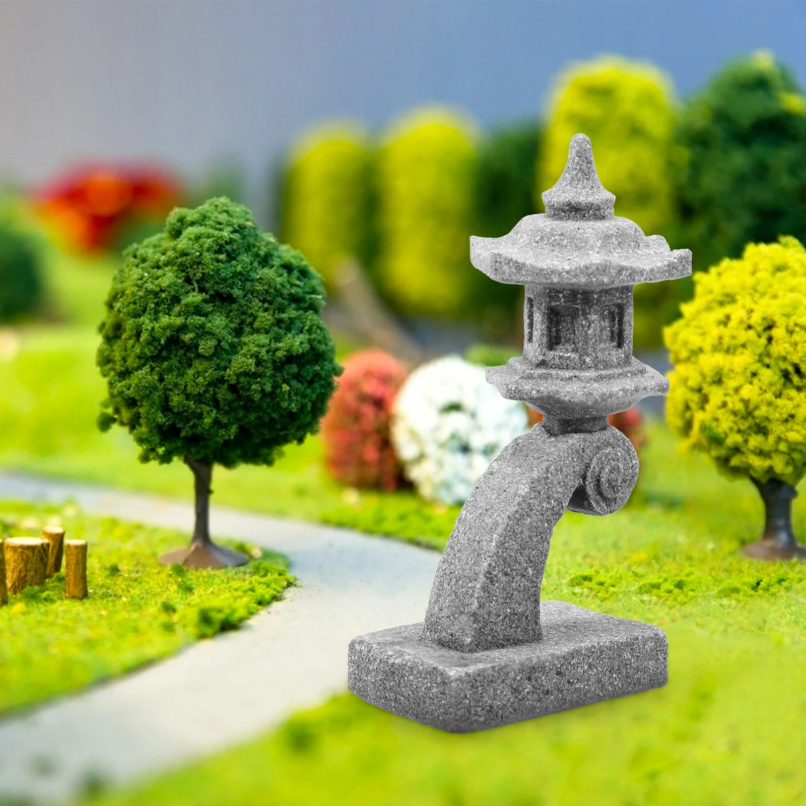 

Japanese L Mini Miniature Scene Pagoda Pagoda Statue Resin Material Home Garden Decoration Mini Garden Decor H0093