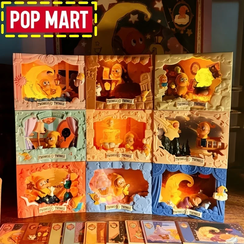 

Genuine Popmart Twinkle Light Up Series Scene Blind Box Handmade Glowing Collectible Figurine Desk Room Decoration Festival Gift
