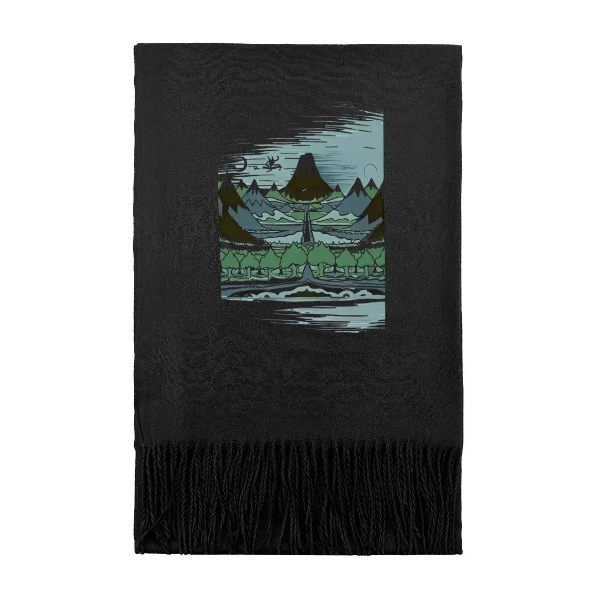 

Горная сцена, природа, пейзаж, искусство 2025, роскошный зимний шарф, шарфы, женская шаль с принтом