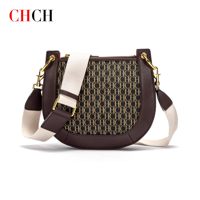 CHCH Fashion Simple Retro Women's New Crossbody Bag Letter Decoration Commuter Office Occasion Women's Hand Shoulder Bag