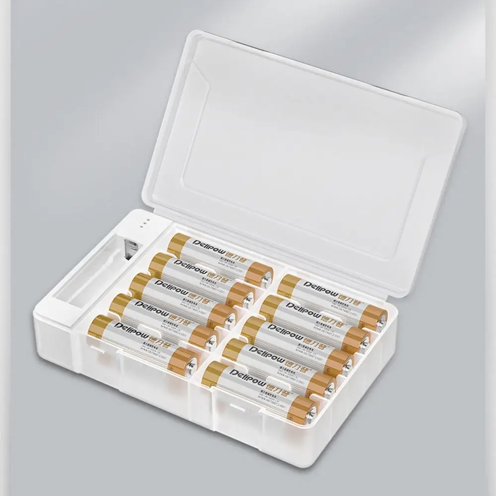 Secure Locking Battery Holder with Tester Space Saving Holds 20 Cell Transparent Battery Case Moisture-proof Portable