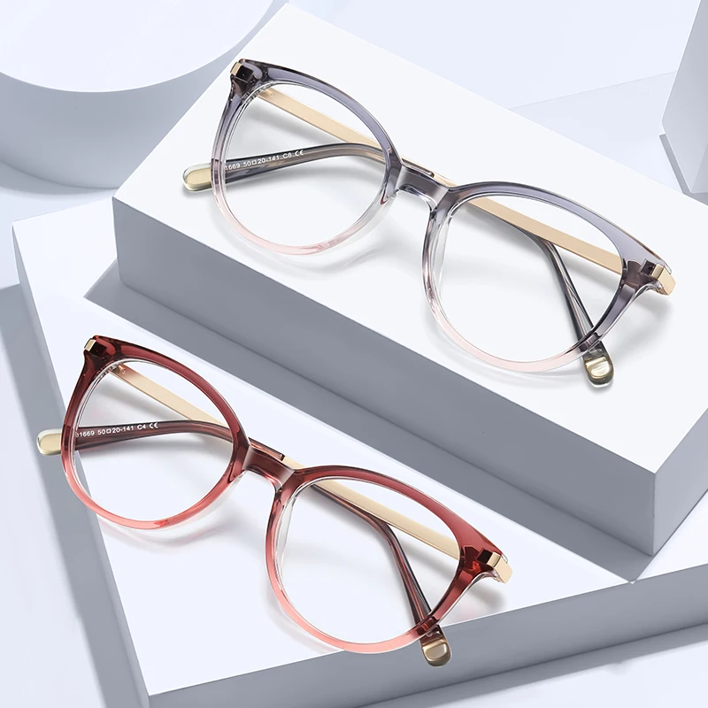 

81669 Retro TR90 Women High Quality Oval Cat Eye Reading Eyeglasses Frame Medical Grade Female Birthday Prescription Gasses