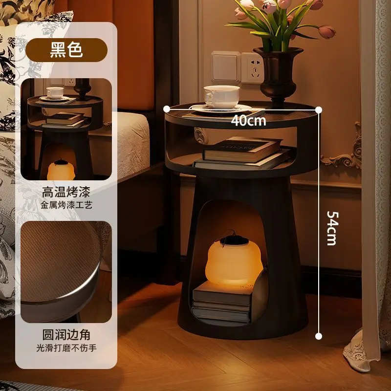 French retro aesthetic bedside table bedroom simple small apartment cat nest sofa edge a few creative high-end shelves