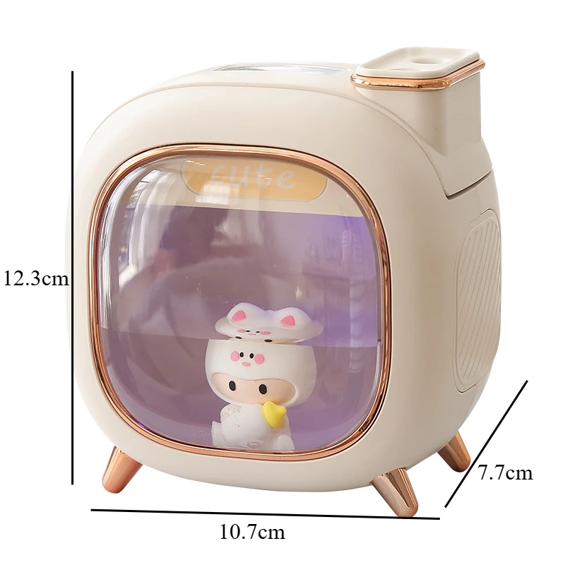 Cute Cartoon Doll Ultrasonic Humidifier 500ML, Desktop Decor Aroma Diffuser with Colorful Night Light