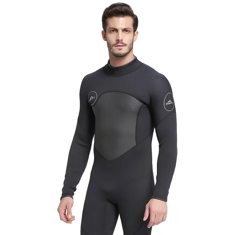 1.5mm Men's Full Wetsuit Long Sleeve One Piece Swimsuit Warm Anti-cold Diving Suit Sun Protection