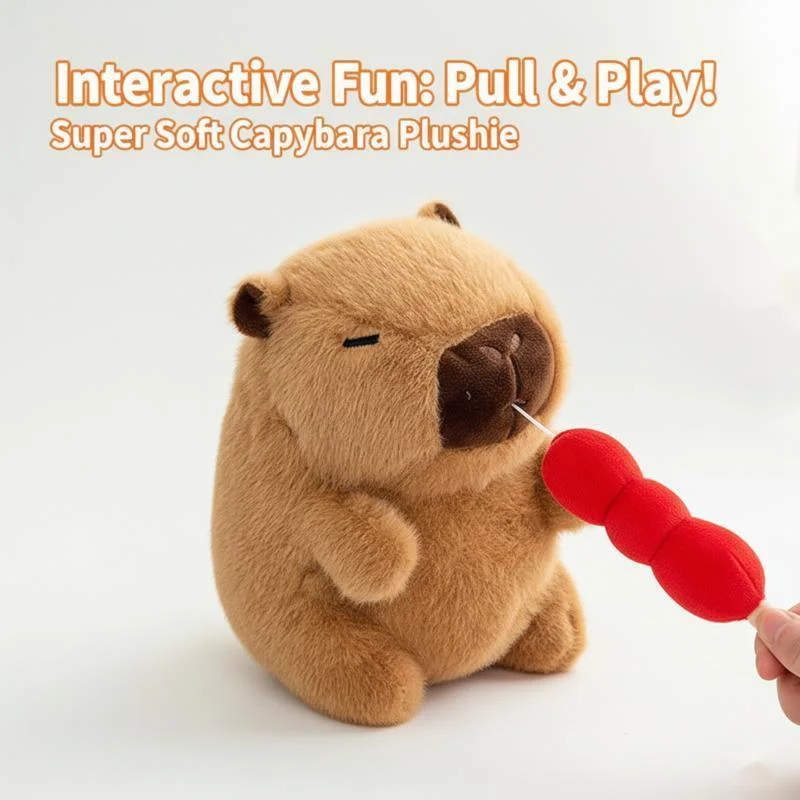 Capybara Plush Toy 8 Inch Funny Stuffed Animal With Candied Hawthorn Cute Soft Plush Doll Kawaii Claw Machine Prize Gift Decor