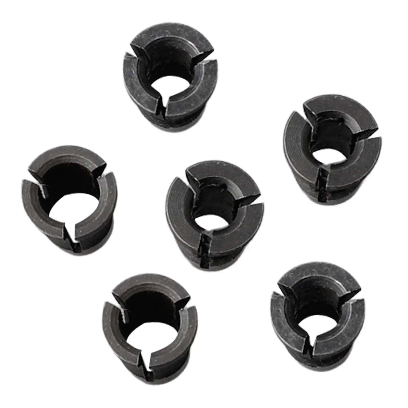 For Trimming Engraving Machine Collet Adapter Bit Collet 6 Pieces Black And Silver Carbon Steel Chuck 6/6.35/8mm