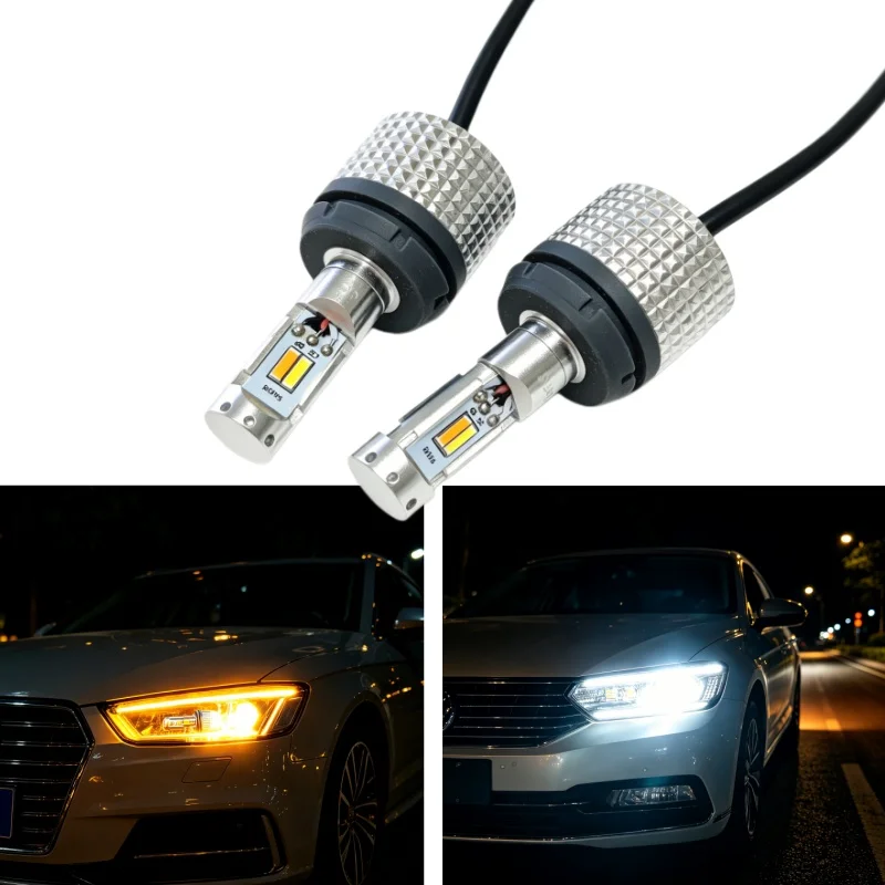 Tcart Car Accessory For Infiniti FX37 FX50 2011 Turn lights 60W 7440 WY21W LED White DRL Daytime Running Lights Turn Signals
