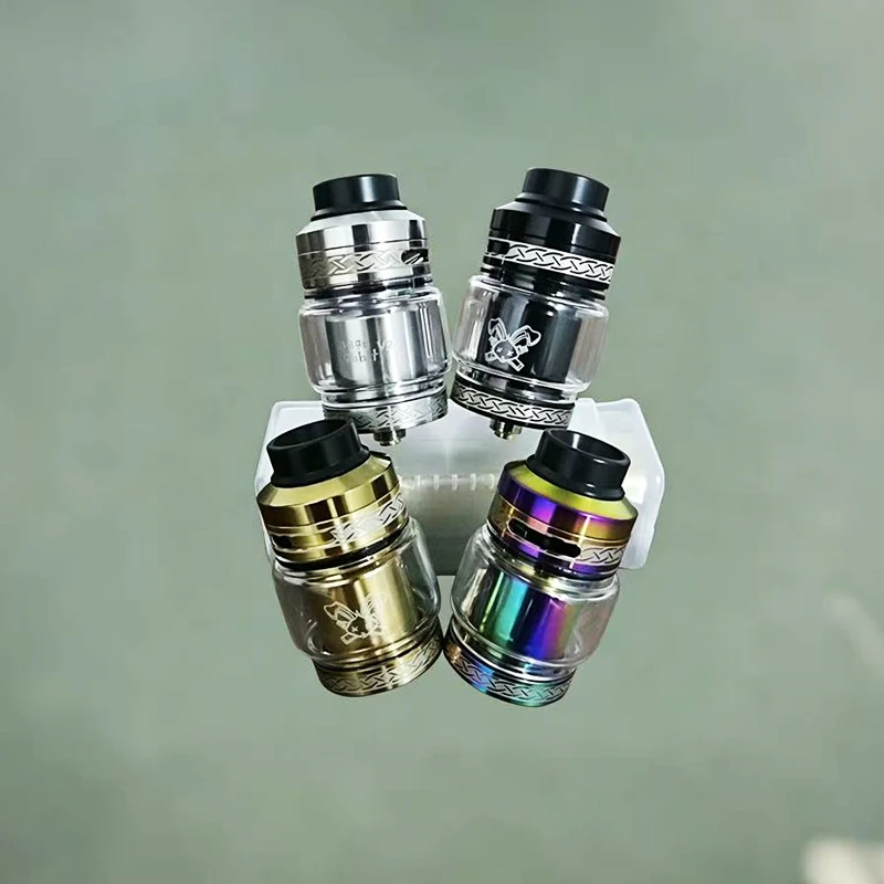 Dead Rabbit V2 RTA Yeniden Yapılandırılabilir Tank 2ml/5ml Y-Tipi Güverte Açılır-Doldurulabilir Dolum Sistemi Üstten Hava Akışlı Dekoratif Yedek Parçalar Dahildir