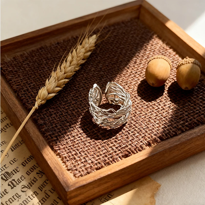 حار بيع تصميم شبكي مع خطوط بسيطة نمط عصري وبسيط قابل للتعديل للأزواج هدايا مجوهرات الحفلات السميكة #5