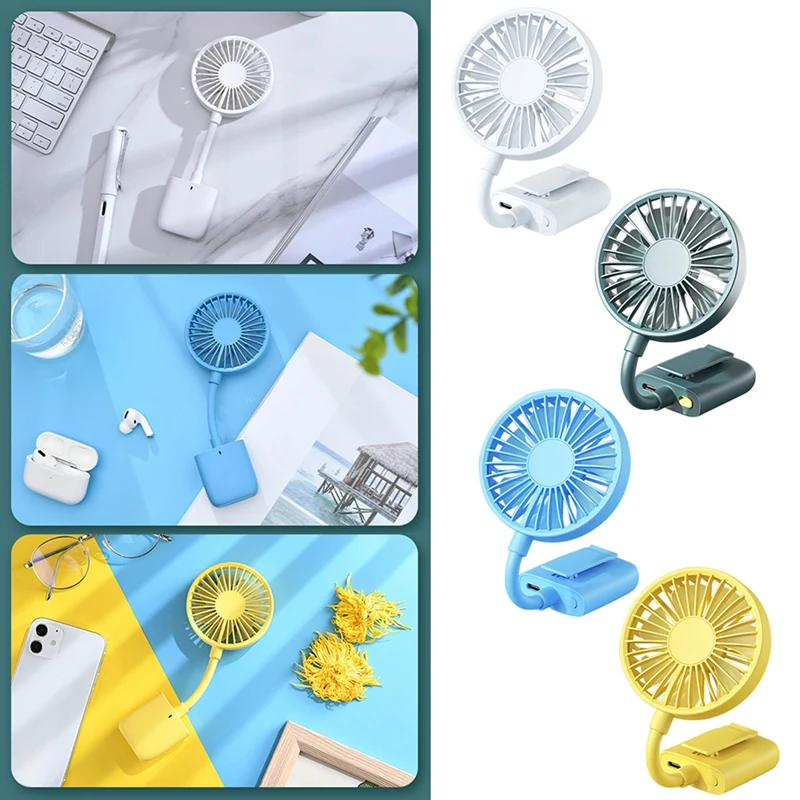 

Mini Portable Clip-On Fan USB Rechargeable Cooling Fans Desktop Fan Dormitory Stroller Outdoor Travel Air Cooler