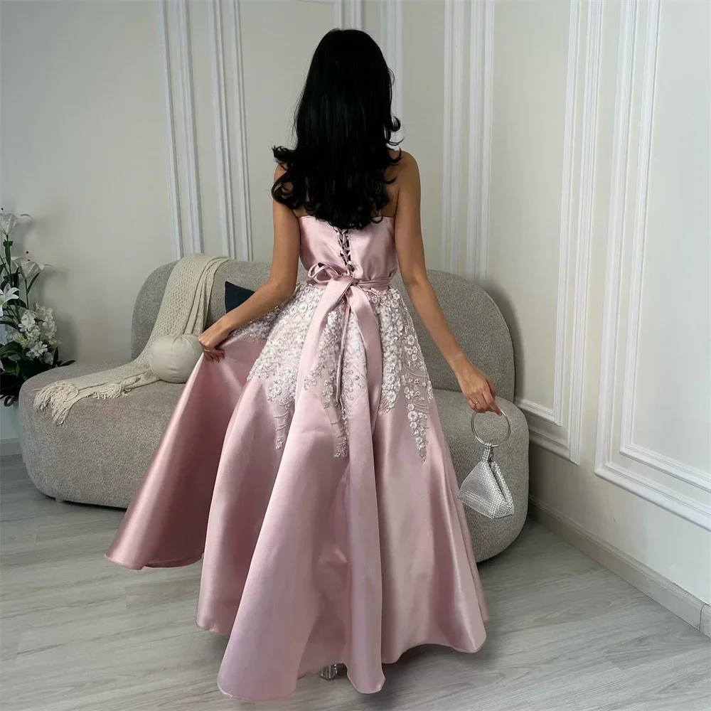 Customized Evening Gown Prom Dress Spaghetti Strap Ball Anke Length Shirred Bead Draped Bespoke Occasion Dresses Saudi Arabia Fo