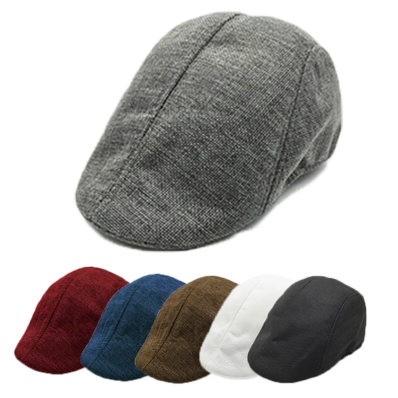 

Unisex Beret Hats Linen Visor Caps Breathable Spring Autumn Fashion Accessories Casual Outdoor Decoration Women Men