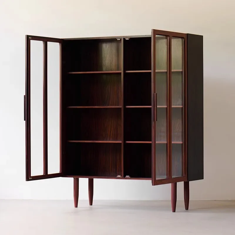 Retro Modern Design Bookcase Cherrywood Storage Locker Tableware Furniture Solid Wood Sideboard