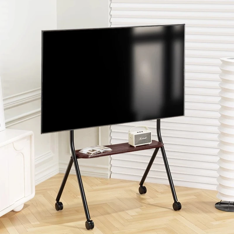 Universele rollende tv-wagen Mobiele monitorstandaard Verstelbare montageplank Roterend televisierek voor slimme tv's in de woonkamer