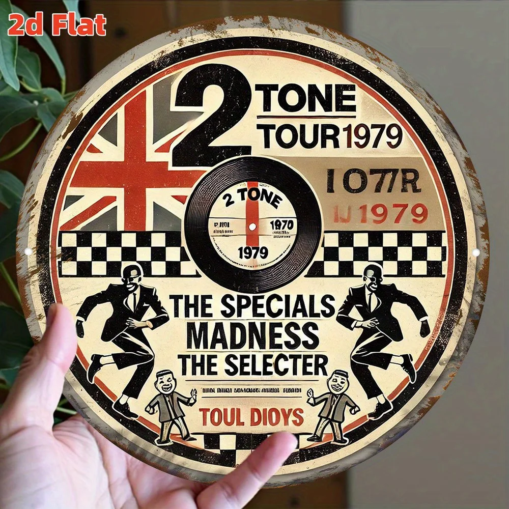 ملصق عتيق 2D مسطح بلونين 1979 - لافتة فنية جدارية من الألومنيوم متينة لمحبي الموسيقى، لوحة معلقة داخلية/خارجية #4