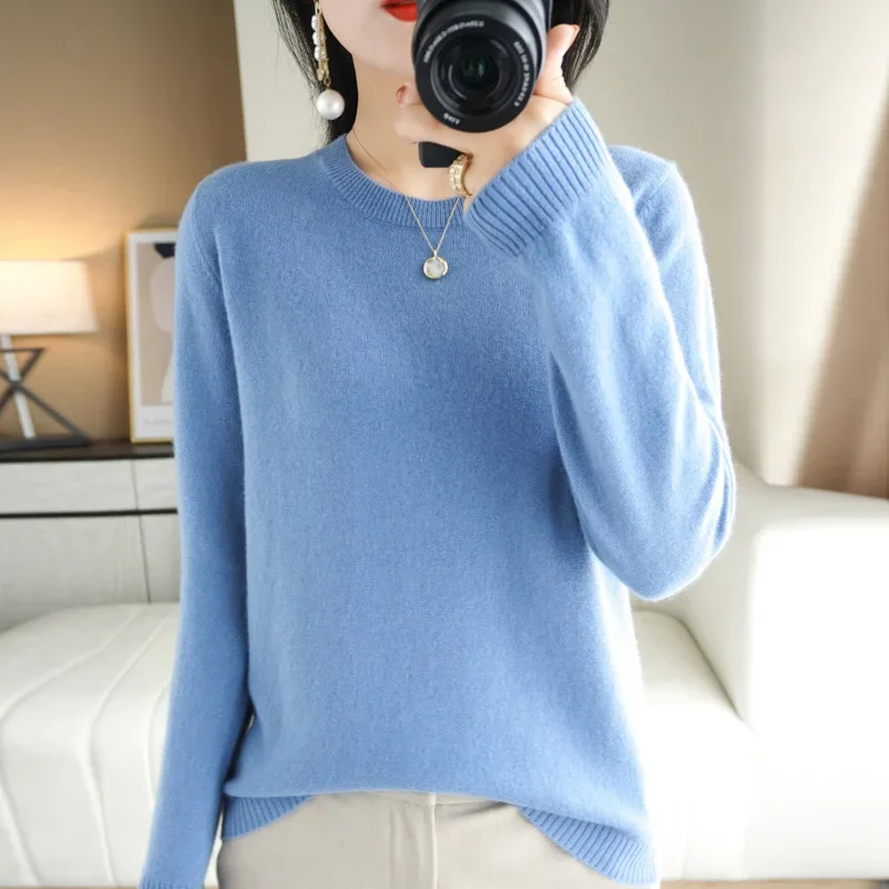 Women Sweater O-neck Autumn Winter Basic Pullover Warm Casual Pulls Jumpers Korean Fashion Spring Knitwear Bottoming Shirt 2024