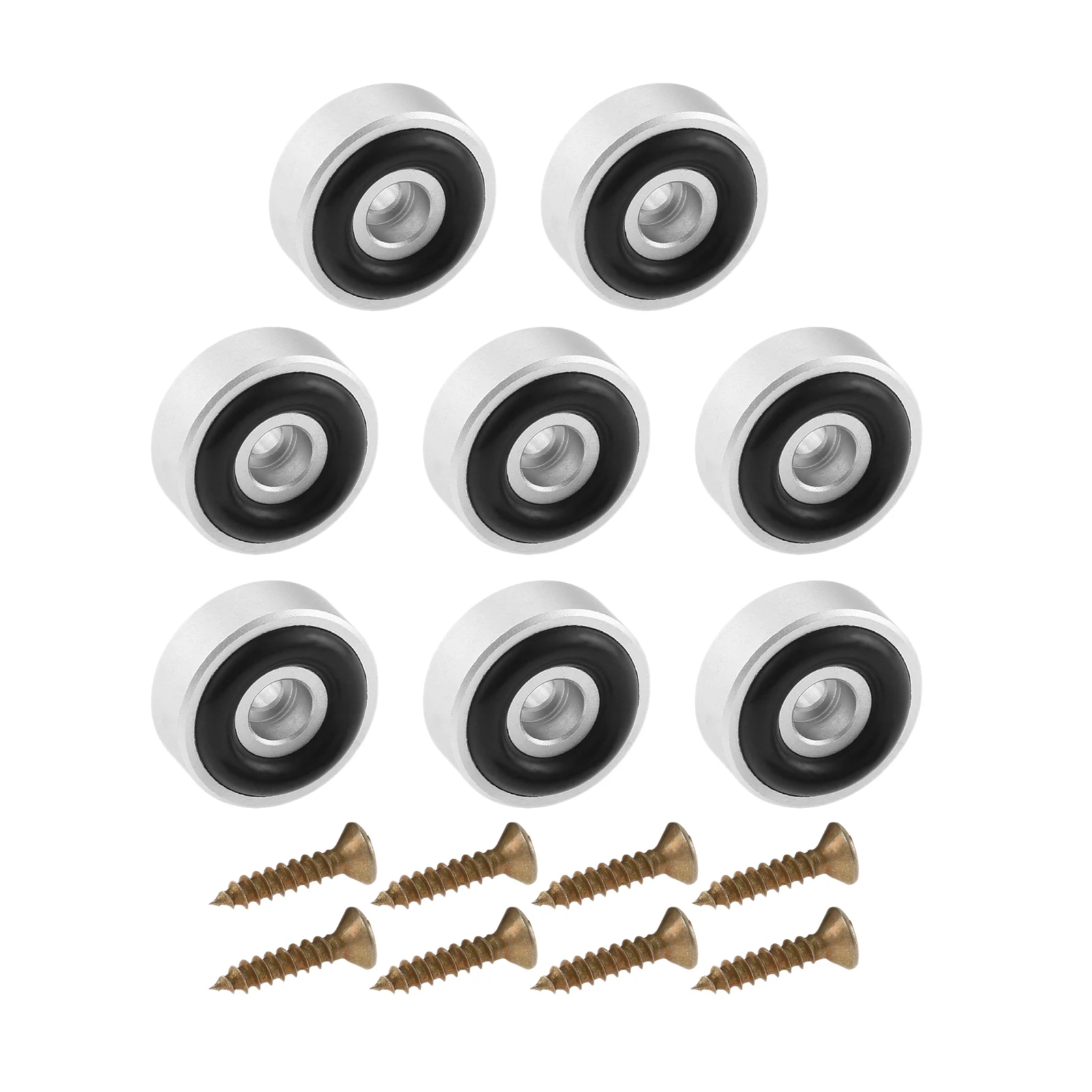 8 Pcs 20*8MM Aluminum Alloy Amplifier Feet Shock Absorber Amplifier Pads Base Feet Pad Cutting Board Feet for Furniture Chair