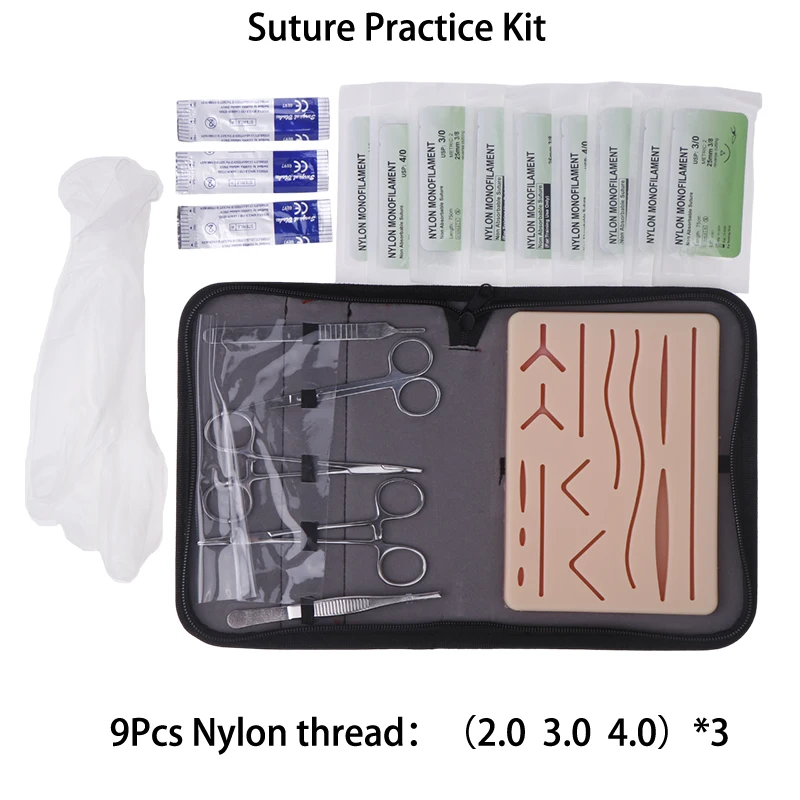 

Wound Skin Practice Pad Suture Training Kit Surgery Bra Set Seams Surgical Thread Needles Scissors Suture Material Surgeon Kit