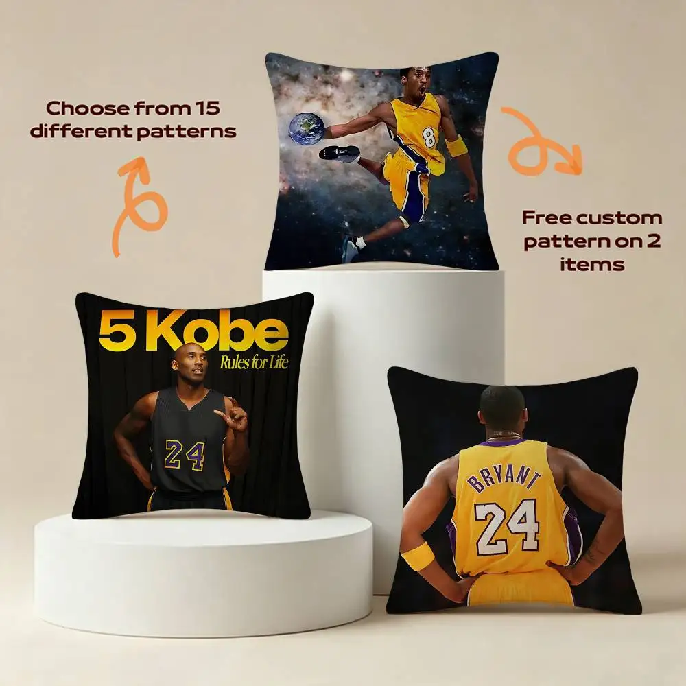 Legendary Mamba K-Kobe B-Bryant  Square Sofa Pillow Cover Solid Color Living Room Home Decor Cushion Case