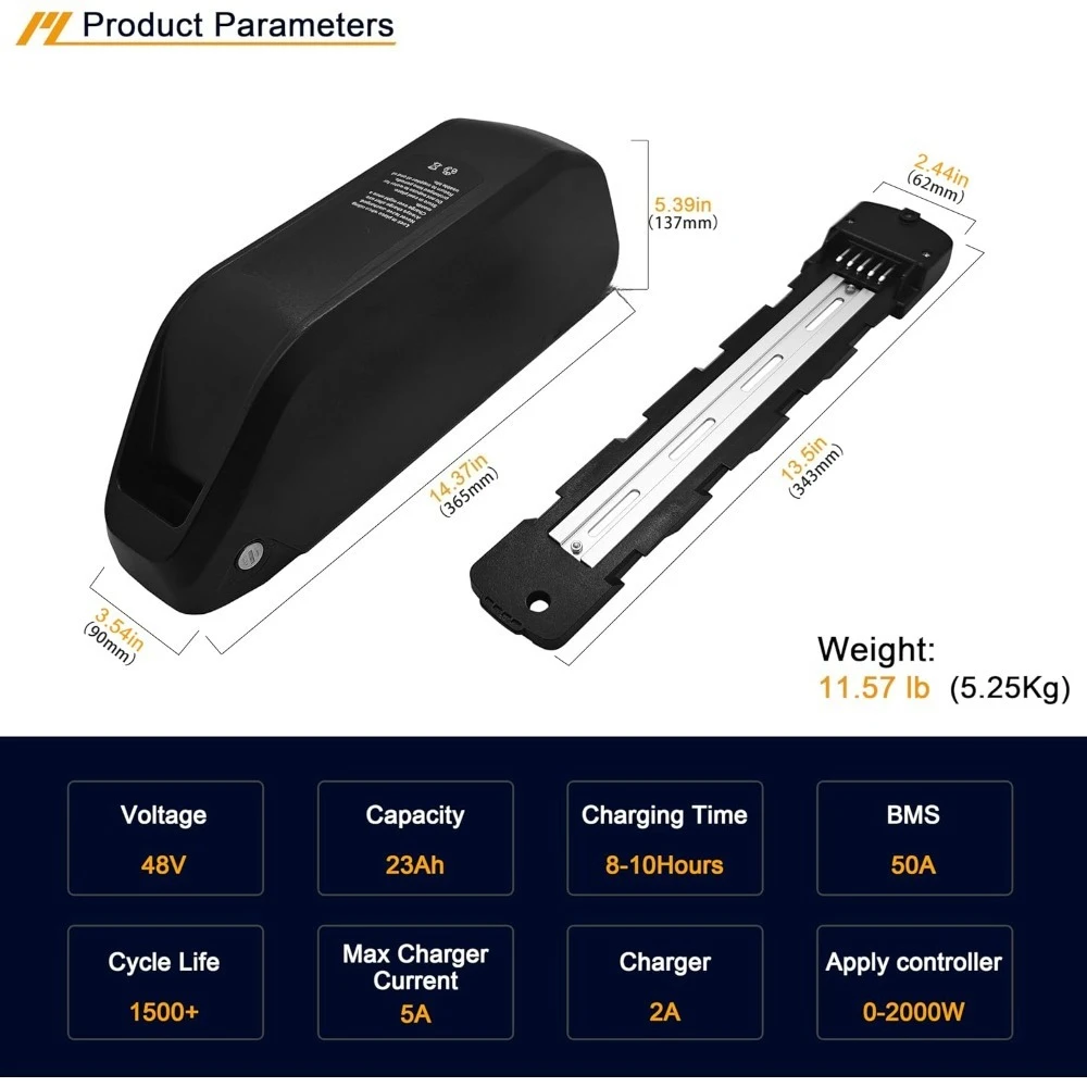 بطارية ليثيوم للدراجة الكهربائية 23AH، بطارية دراجة كهربائية قابلة للإزالة مع شاحن 3A، حزمة بطارية دراجة كهربائية 48 فولت مع مقاومة للماء