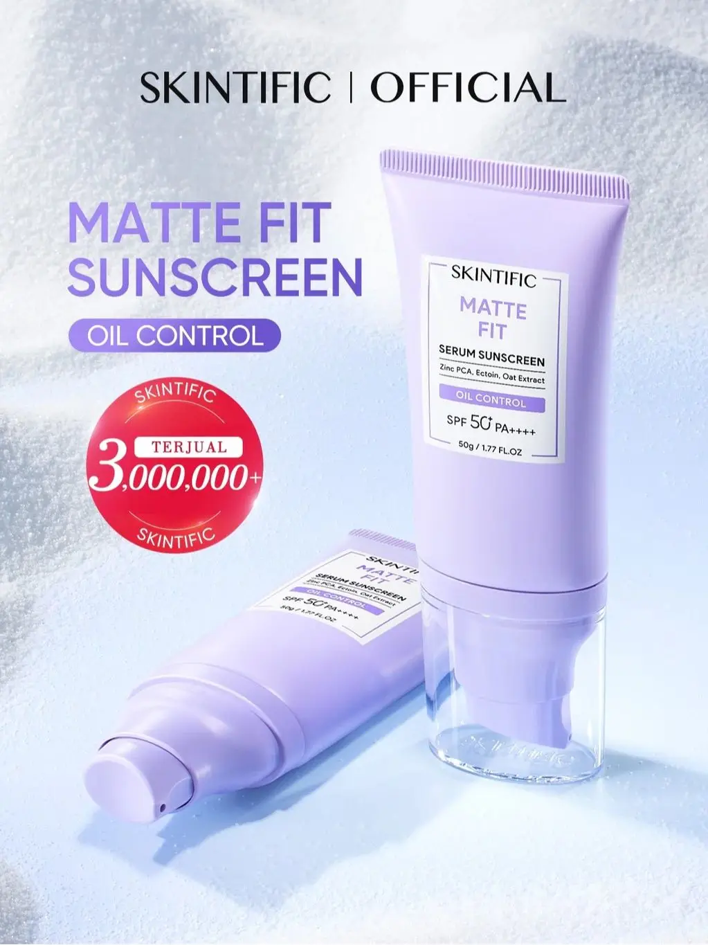 Protector Solar Matificante con Control de Grasa SPF 50+ PA++++, Bloqueador Solar de Absorción Rápida en 60s, Sin Sensación Grasosa, Control de Brillo por 8 Horas con Extracto de Avena 5X C