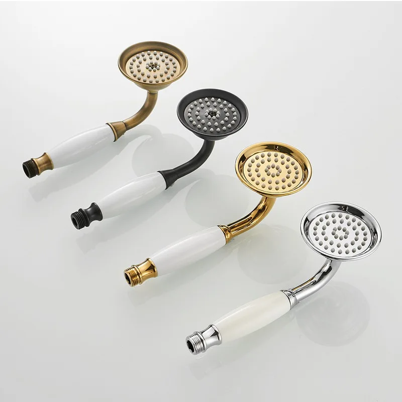 Antyczna ręczna głowica prysznicowa, wieszak pod prysznic, wąż hydrauliczny opryskiwacz bidet, antyczna rączka prysznica podstawka złota głowica prysznicowa