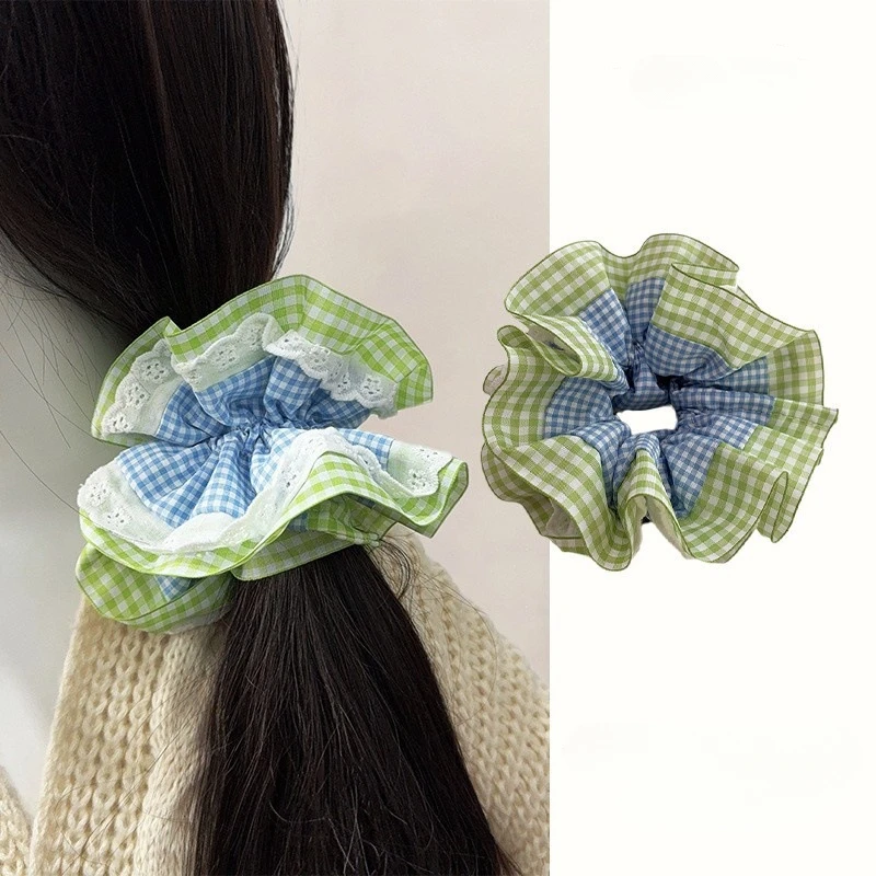 Damen Haargummis Plaid Colon Scrunchie Haarschmuck für Mädchen Haarbänder für Mädchen Babyzubehör