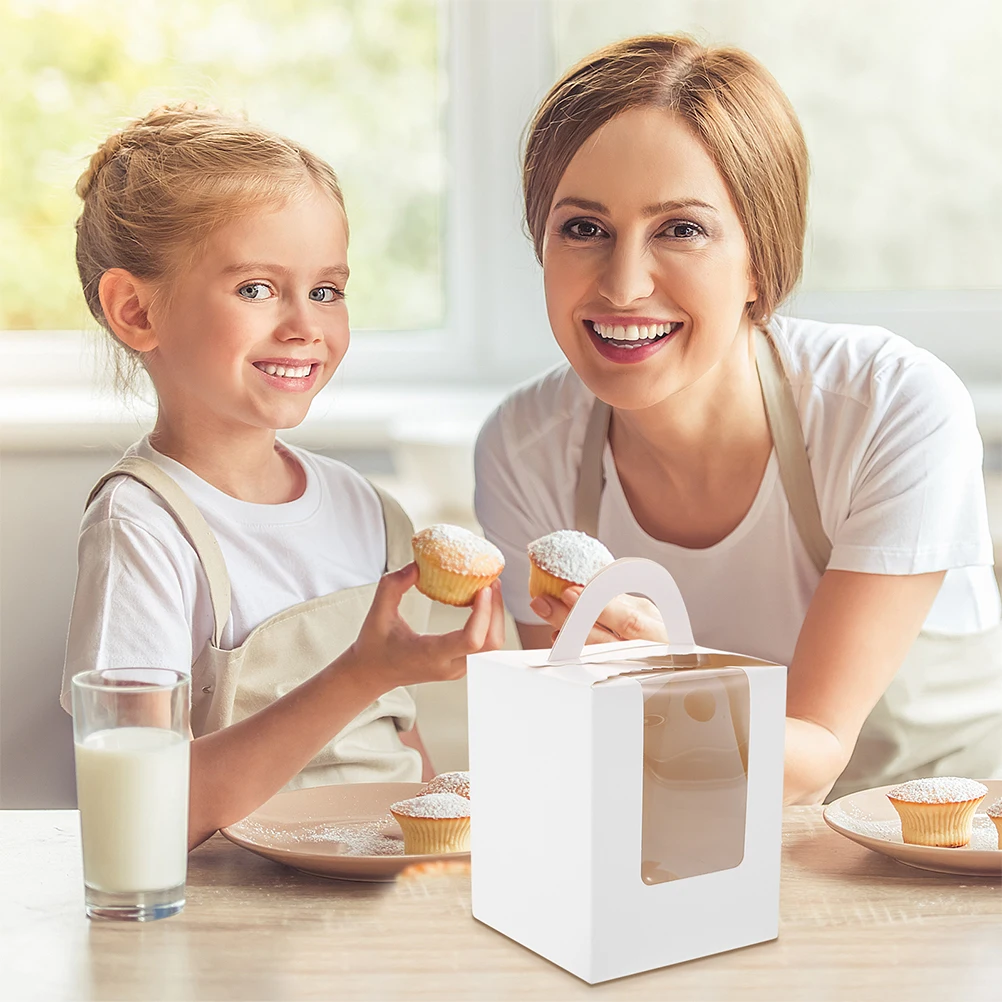 

Cake Dessert Packaging Box Mini Muffins Case Gift Custard Tarts Wrap Paper Cupcake Boxes Holders Backing