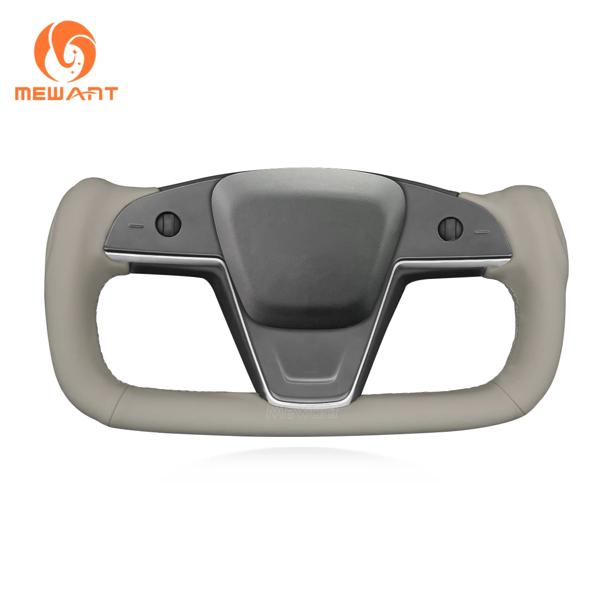 

MEWANT Hand-Stitched Real leather Steering Wheel Cover(Customizable) for Tesla Model S Model X
