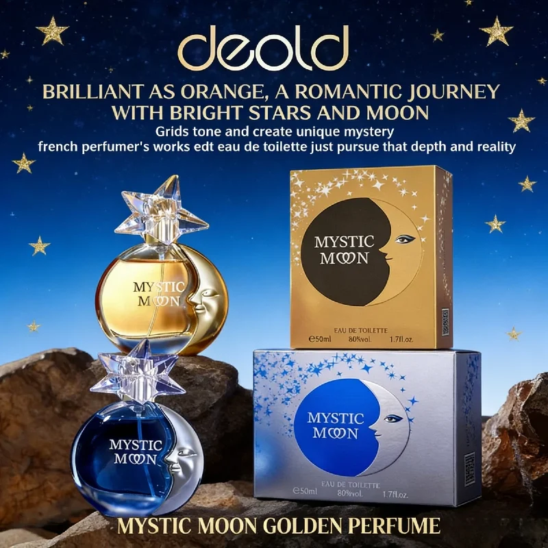 

50ml Mystic Moon Golden Perfume Eau De Toilette for Women Elegant Refreshing Scent for Date Nights Birthdays Christmas Parties