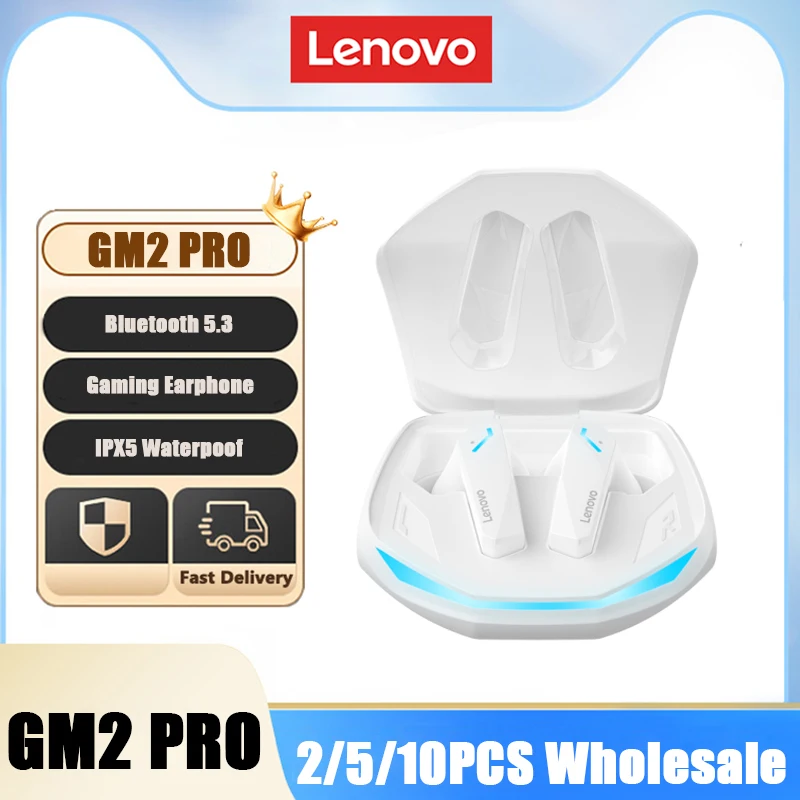 

6PCS Lenovo GM2 Pro Wireless Bluetooth V5.3 Earphones HD Call Dual Mode Gaming Headsets HiFi Low Latency Music Headphones