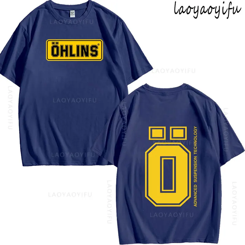 Ohlins Theme 100%Cotton Suspension Car Motorcycle Sport Racing Summer Fashion Men O-Neck T-Shirt Hipster Male Tee Streetwear Top