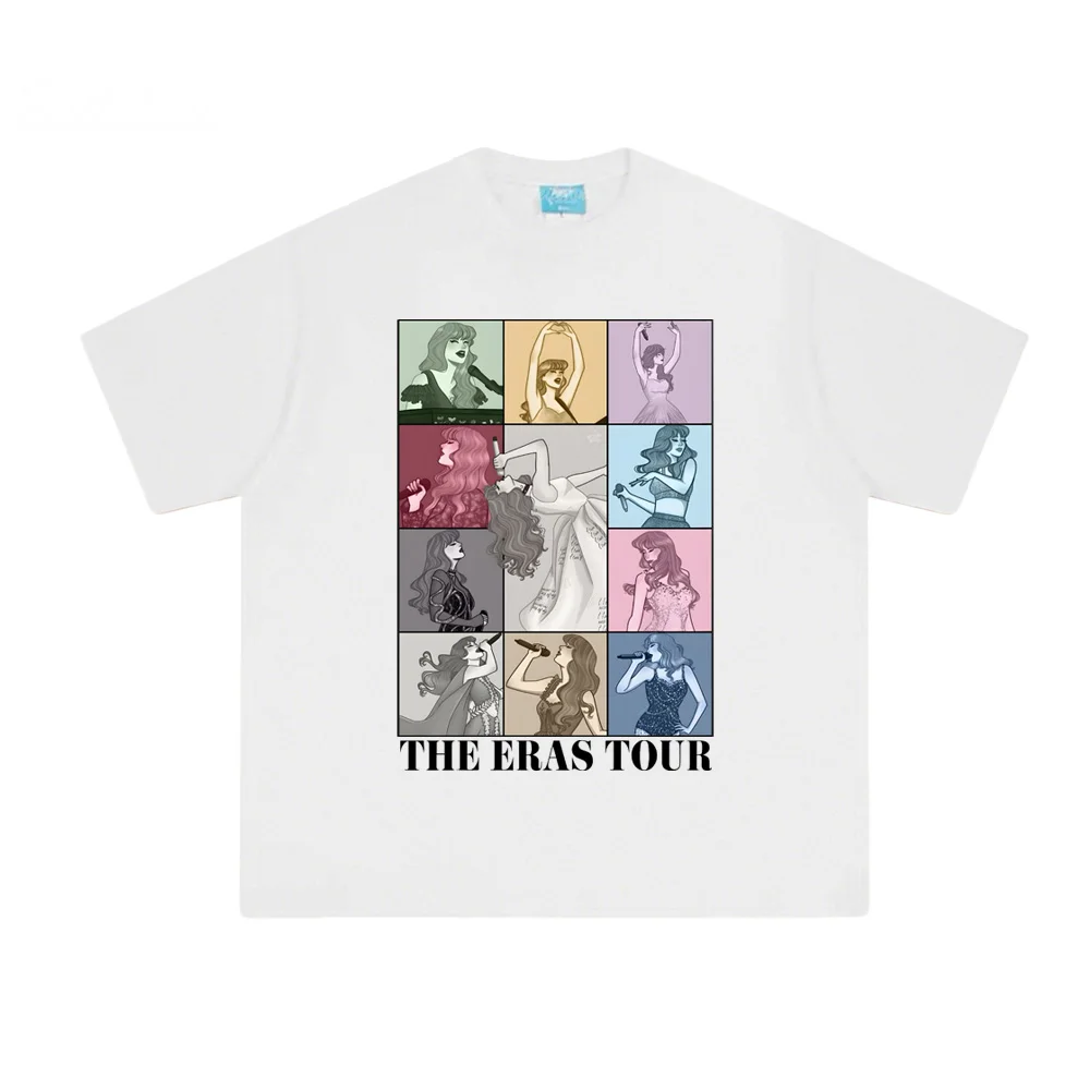 

Top flow American Singer tour T Shirts 100%Cotton High Quality Tee-shirt Singer's same style Taylor new O-neck Casual Tees