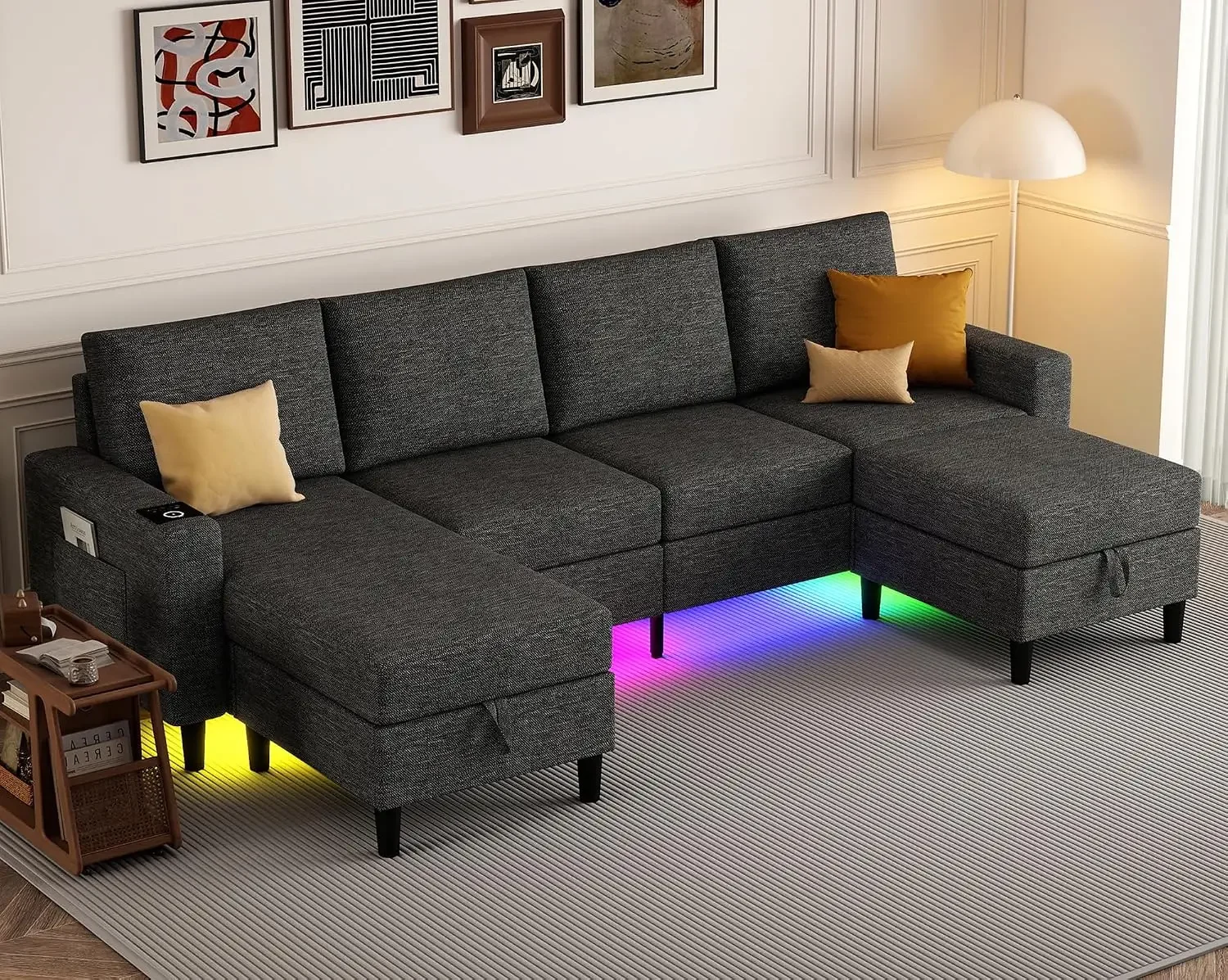 for Living Room | Wireless Charging, USB & Type-C Port,, Customized 109