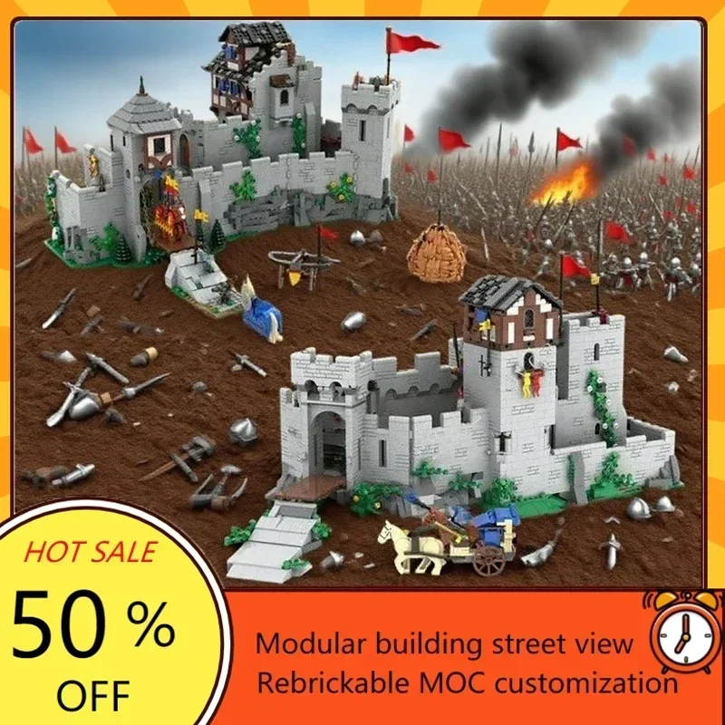 MOC Rodenstein Schloss Maßgefertigtes Mittelalterliches Puzzle-Modell DIY Technisches Lernspielzeug-Set für Geburtstag und Feiertage