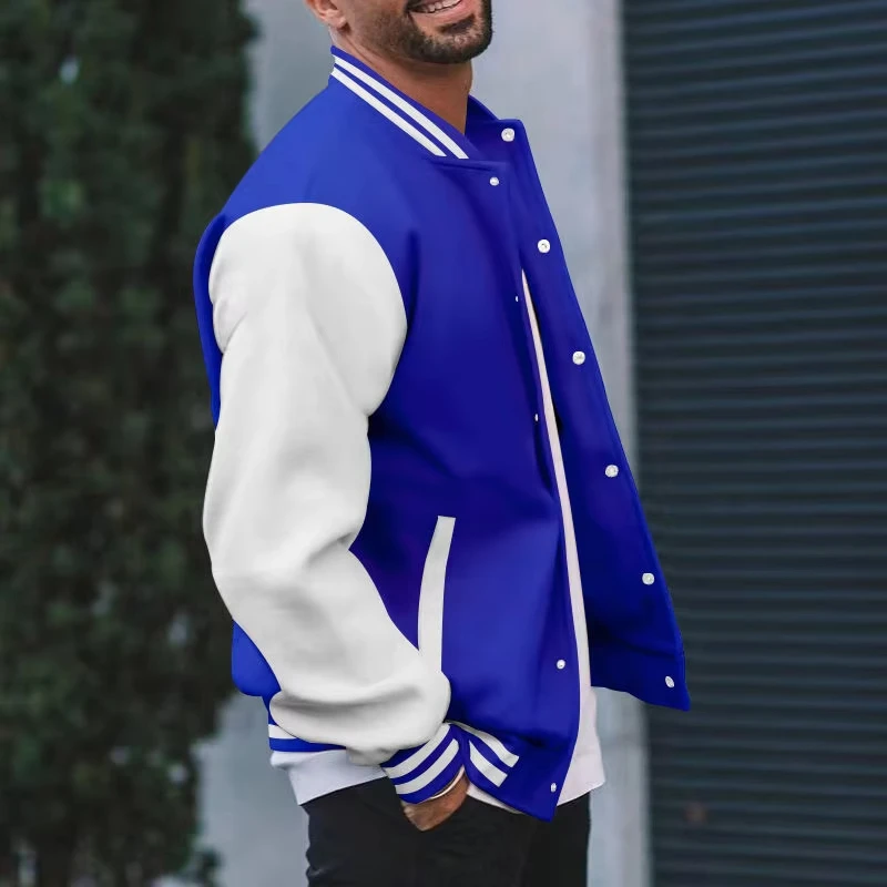 American Retro Men's Baseball Jersey Personalized Street Jacket Thermal Fleece Street Leather Jacket Men's Casual Sports Jacket